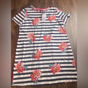 Joules Plus Women’s White Pink & Blue Floral Stripe 
Shift Dress size 20 NWT